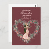 Vintages Viktorianisches Tanzbein Valentine Postkarte (Vorne/Hinten)