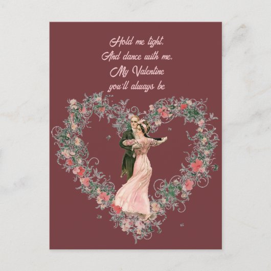 Vintages Viktorianisches Tanzbein Valentine Postkarte (Vorderseite)