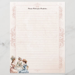 Vintages Viktorianisches Tee Monogramm-Leimbänder