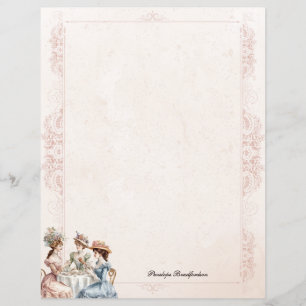 Vintages Viktorianisches Tee Personal Stationery P