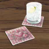 Vintages Viktorianisches Valentinherz Glasuntersetzer