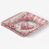 Vintages Viktorianisches Valentinherz Pappteller (Gewinkelt)