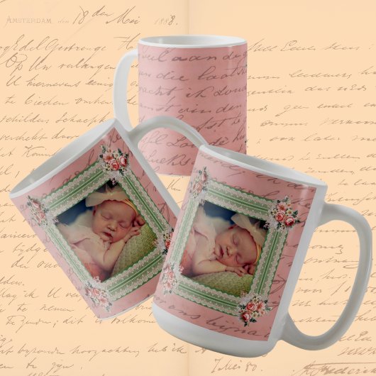 Vintages Viktorianisches verschleiertes Foto Kaffeetasse