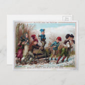 Vintages Viktorianisches Weihnachten Weihnachten Postkarte (Vorne/Hinten)