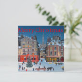 Vintages Viktorianisches Weihnachtsdorf Karte (Stehend Vorderseite)