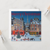 Vintages Viktorianisches Weihnachtsdorf Karte (Vorderseite/Rückseite Beispiel)