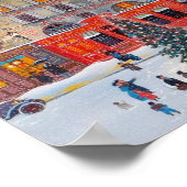 Vintages Viktorianisches Weihnachtsdorf Poster (Ecke)