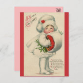 Vintages Viktorianisches Weihnachtskind mit Mistle Postkarte (Vorne/Hinten)