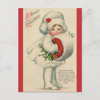 Vintages Viktorianisches Weihnachtskind mit Mistle Postkarte