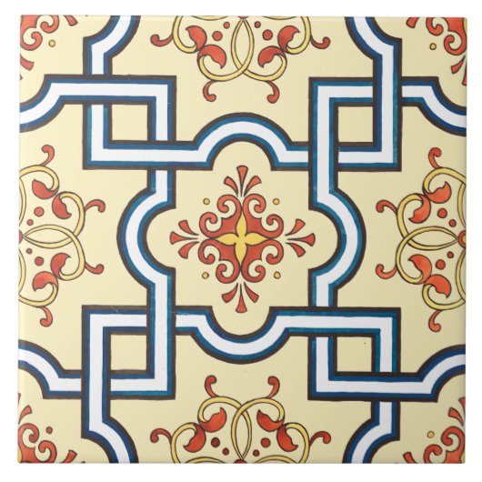 Vintages Viktorianisches Zeitmuster Fliese (Vorderseite)