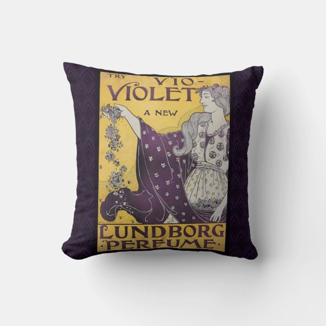 Vintages "Vio Violette" Throw-Kissen Kissen (Vorderseite)