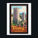 Vintages Visby Schweden Reisen Postkarte<br><div class="desc">Vintages Visby Schweden Reisen</div>