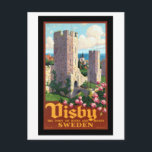Vintages Visby Schweden Reisen Postkarte<br><div class="desc">Vintages Visby Schweden Reisen</div>