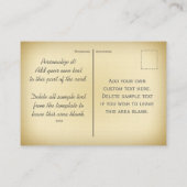 Vintages Visitenkarte (Rückseite)