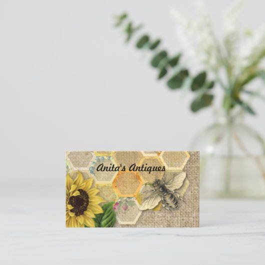 Vintages Visitenkarte (Stehend Vorderseite)