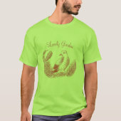 Vintages Vogel & Blume T-Shirt - Romantischer Mono (Vorderseite)