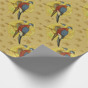 Vintages Vogel-Verpackungs-Papier Geschenkpapier