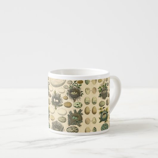 Vintages Vogeleier Nest Malereieier Espressotasse (Vorderseite Rechts)