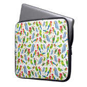 Vintages Vogelmuster, farbenfrohe Muster Laptopschutzhülle (Vorderseite Links)