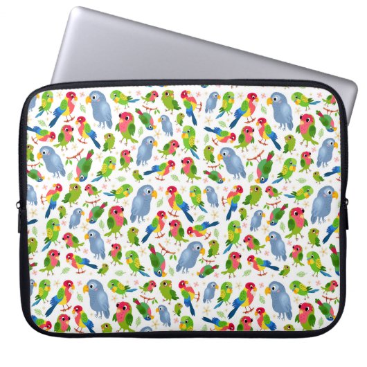 Vintages Vogelmuster, farbenfrohe Muster Laptopschutzhülle (Vorderseite)
