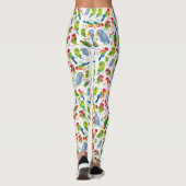 Vintages Vogelmuster, farbenfrohe Muster Leggings (Rückseite)