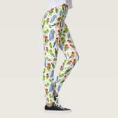 Vintages Vogelmuster, farbenfrohe Muster Leggings (Rechts)