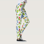 Vintages Vogelmuster, farbenfrohe Muster Leggings (Rechts)