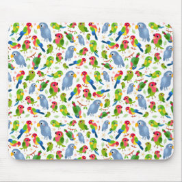 Vintages Vogelmuster, farbenfrohe Muster Mousepad
