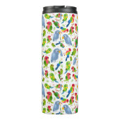 Vintages Vogelmuster, farbenfrohe Muster Thermosbecher (Rückseite)