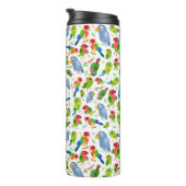 Vintages Vogelmuster, farbenfrohe Muster Thermosbecher (Nach rechts gedreht)