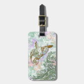 Vintages Vogelmuster Gepäckanhänger (Vorderseite vertikal)