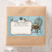 Vintages Vogelnest im Stuhl, Einladung zur Hochzei (Insitu)