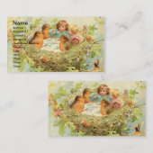 Vintages Vogelnest-Party Visitenkarte (Vorne/Hinten)