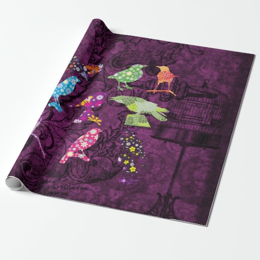 Vintages Vogelschutzpapier Geschenkpapier (Ungerollt)