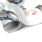 Vintages Vogelschutzpapier Geschenkpapier (Rolleneckpunkt)