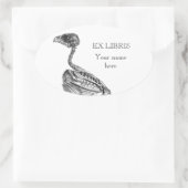 Vintages Vogelskelett, ex libris ätzend Ovaler Aufkleber (Tasche)
