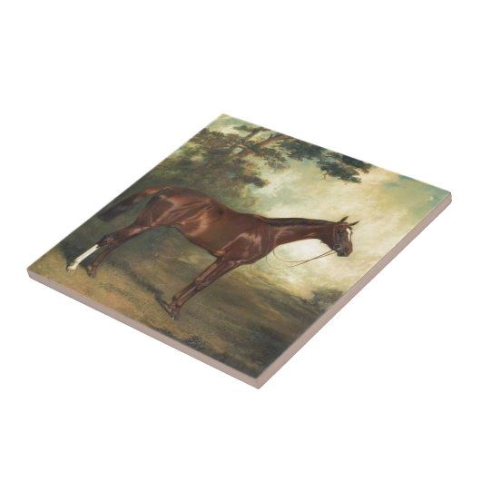 Vintages Vollblutpferd Fliese (Seite)