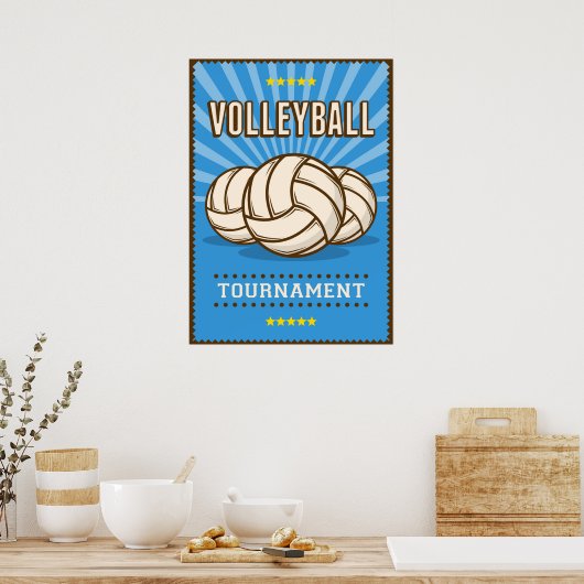 Vintages Volleyballturnier Poster (Küche)