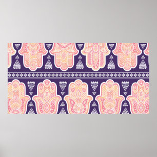 Vintages, von indischer Hand gezeichnetes Hammersy Poster