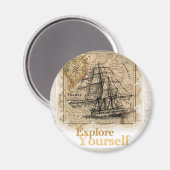 Vintages Vorfeld-Karte motivierend Zitat Magnet (Vorderseite/Rückseite)