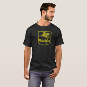 Vintages vorgestörtes Pegasus Dunkles Shirt (Vorne ganz)