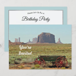 Vintages Wagenmonument Tal Foto Geburtstag Einladung