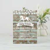 Vintages Wald Reitpferd Geburtstag Einladung (Stehend Vorderseite)