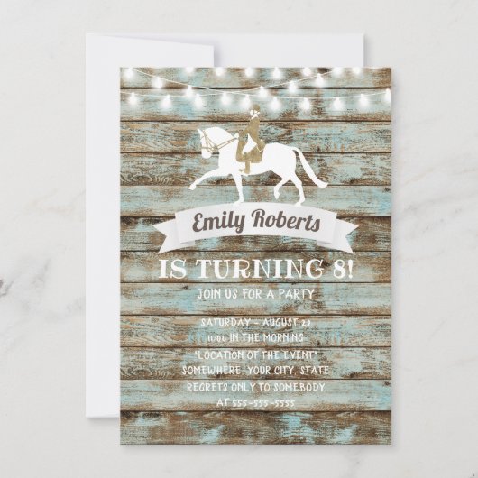 Vintages Wald Reitpferd Geburtstag Einladung (Vorderseite)