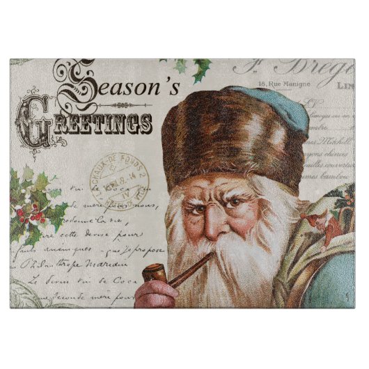 Vintages Waldgebiet Santa Schneidebrett (Vorderseite)