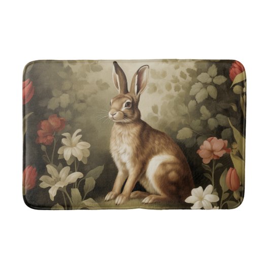 Vintages Waldhollbit im Blumenwald Badematte (Vorderseite)