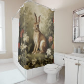 Vintages Waldhollbit im Blumenwald Duschvorhang (Beispiel)