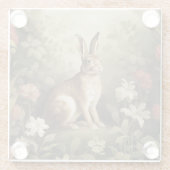 Vintages Waldhollbit im Blumenwald Glasuntersetzer (Rückseite)