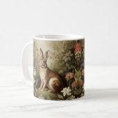 Vintages Waldhollbit im Blumenwald Kaffeetasse (Vorderseite Links)