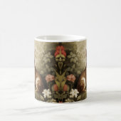Vintages Waldhollbit im Blumenwald Kaffeetasse (Mittel)